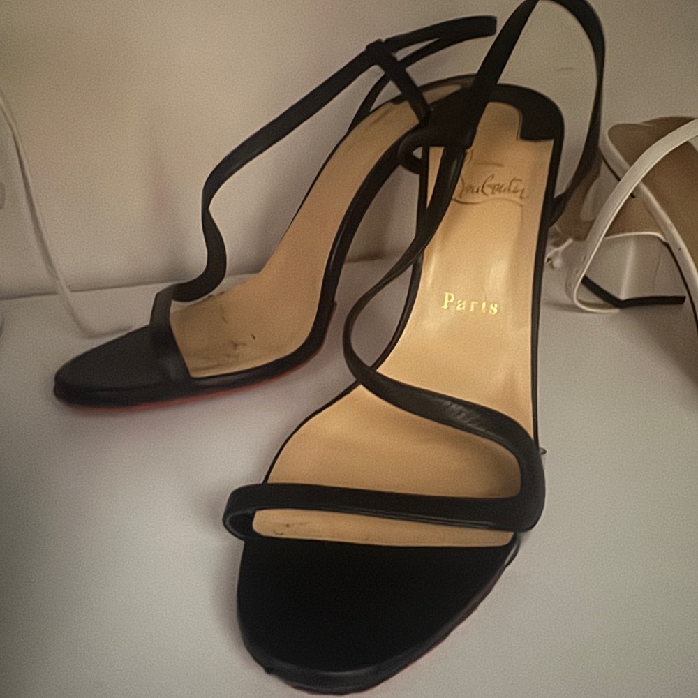 Christian Louboutin Black Strappy Heels